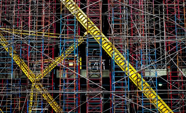 multicolored scaffolding