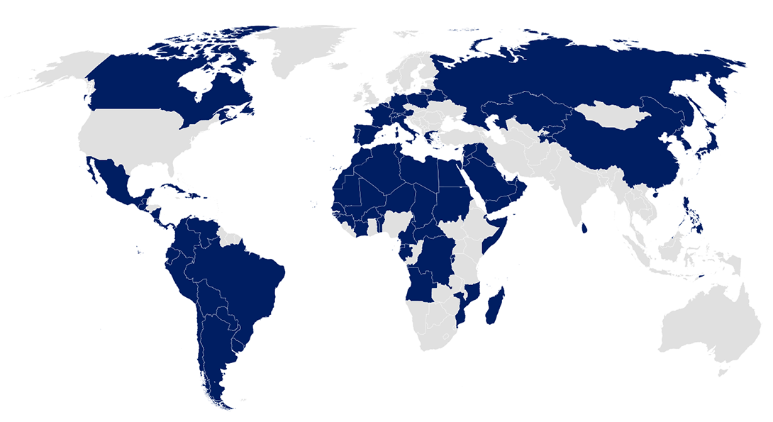 map showing where LCSL languages are spoken