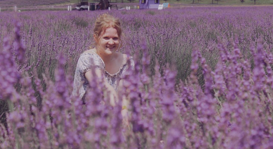 Grace in a field of lavender blooms